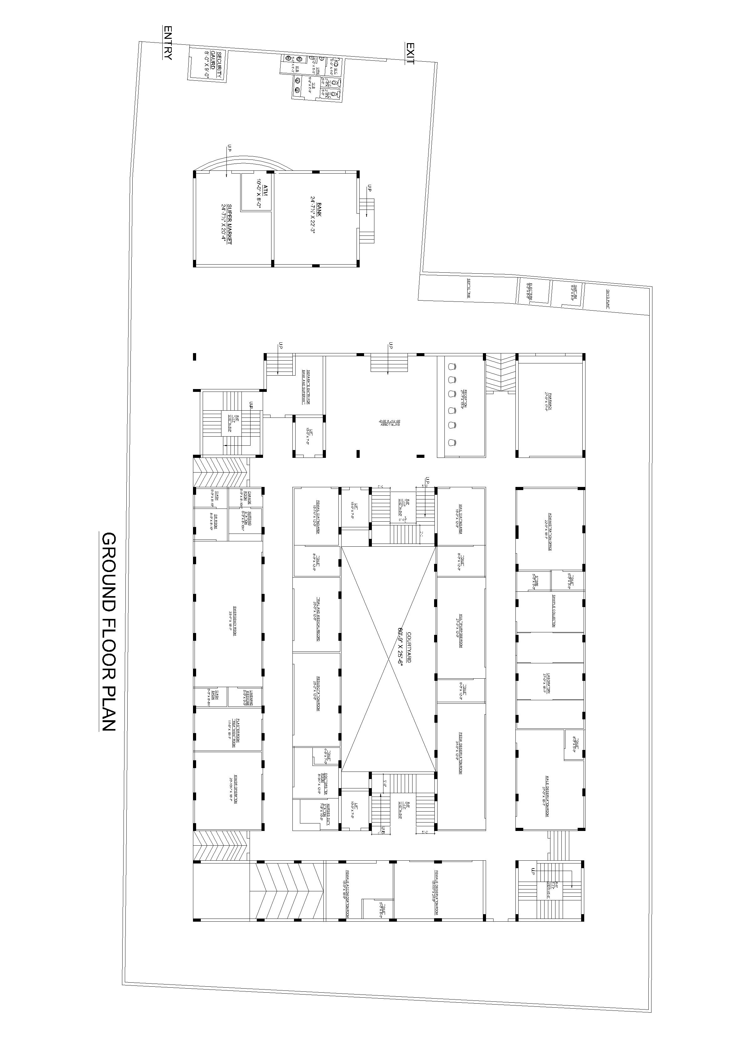 Hospital Building Floor Plan Architecture